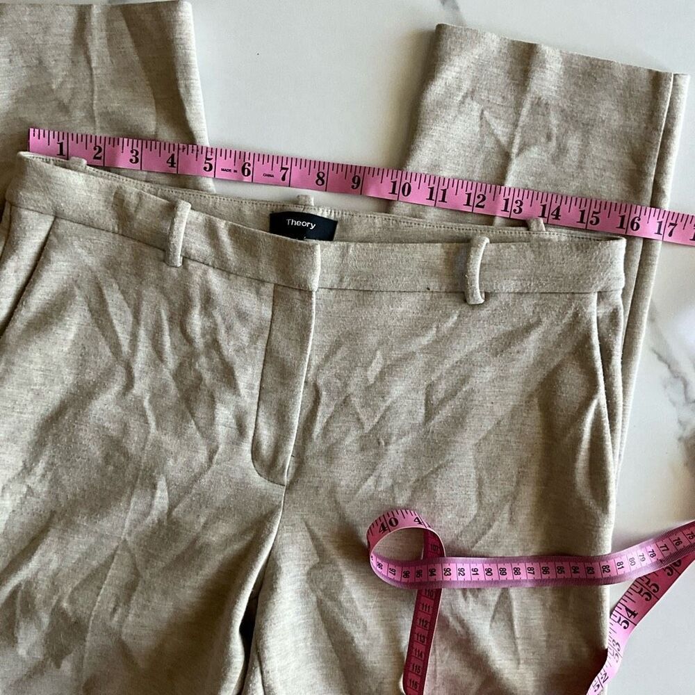 Theory Womens Flat Front Solid Casual Skinny Crea… - image 4